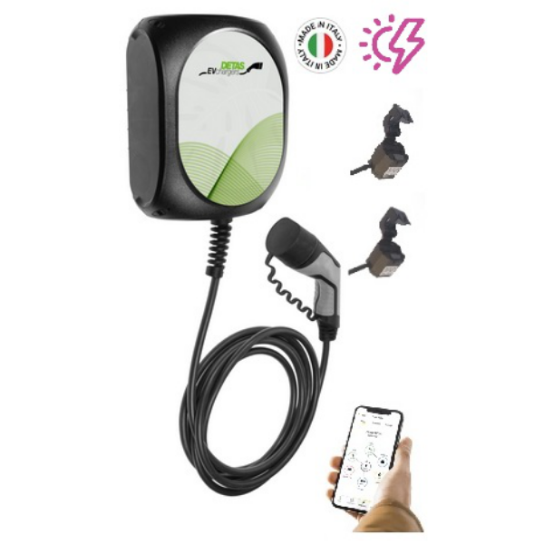 Image of the Wallbox Prime Combo T2C 1PH 4G/S 230 VAC 7.4 kW 32 A with T2 PV cable
