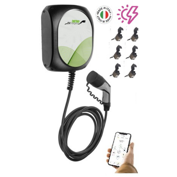 Image of the Wallbox Prime PV T2TC 3PH 4G/S 400 VAC 22 kW 32 A T2 Cable for PV