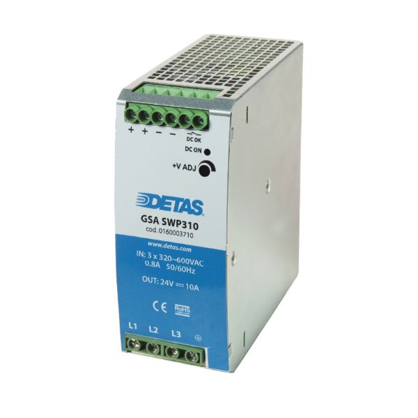 GSA SWP310/24 320-600VAC/24VDC 10A Alimentatore bi-trifase