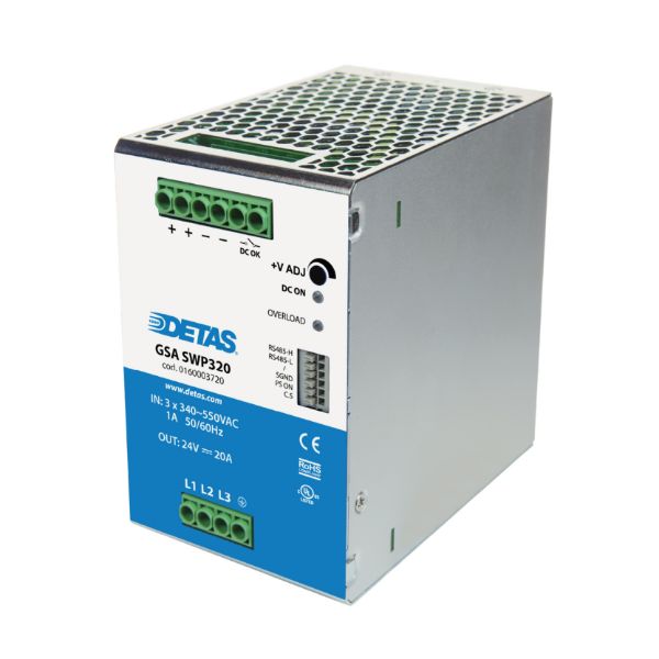 GSA SWP320/24 340-550VAC/24VDC 20A Alimentatore bi-trifase