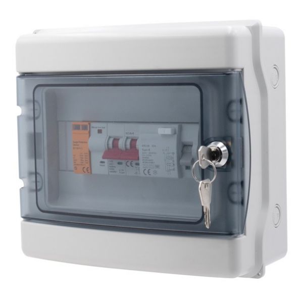 WBM Quadro di alimentazione monofase per WB con MCB, RCD SPD 230VAC 40A IP65